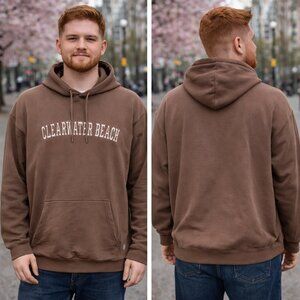 Pacific & Co. Clearwater Brown Fleece Pullover Cotton Poly Jersey Hoodie 2XL NWT